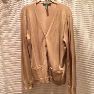 LAUREN Camel Cotton Cardi